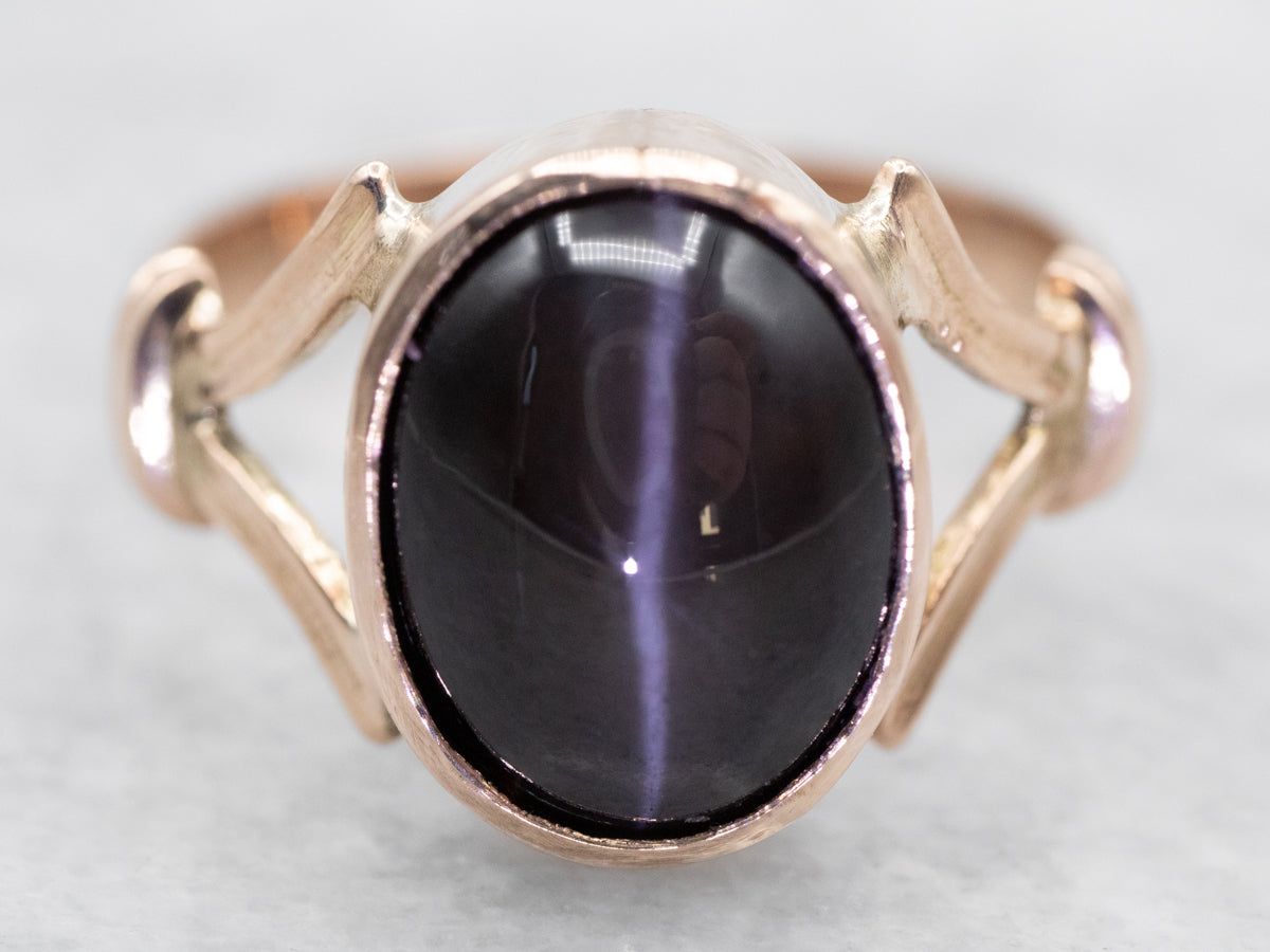 Retro Era Cat's Eye Sillimanite Ring