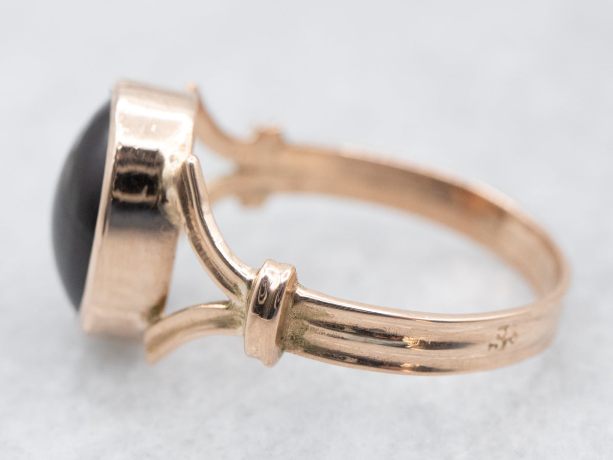 Retro Era Cat's Eye Sillimanite Ring