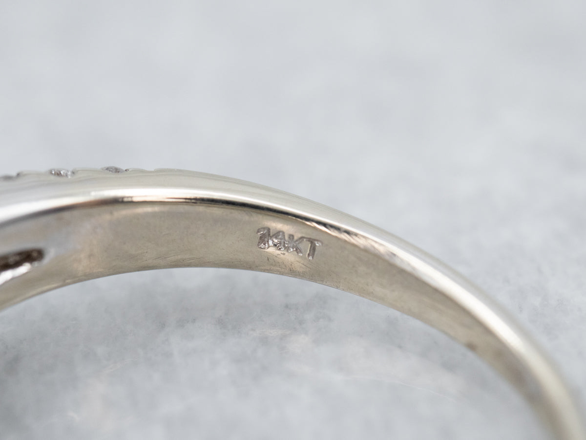 Modern Diamond Halo Engagement Ring