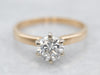 Two Tone Gold Diamond Solitaire Engagement Ring
