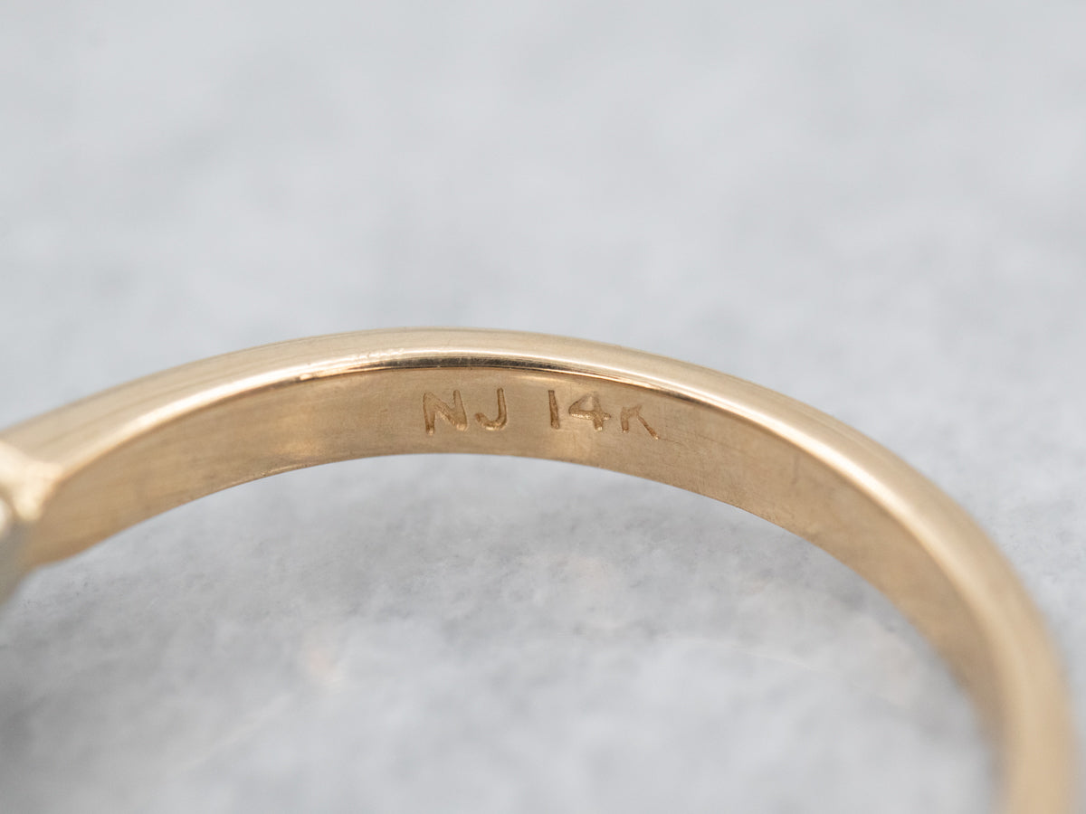 Two Tone Gold Diamond Solitaire Engagement Ring