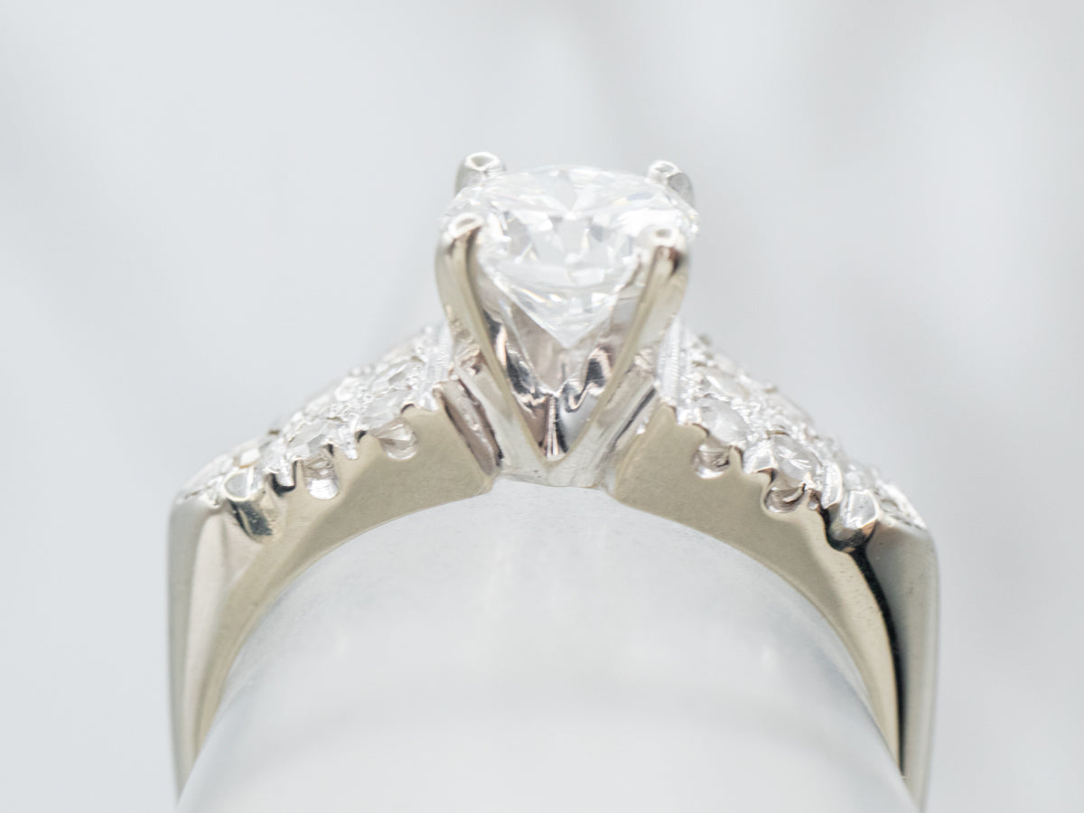 Stunning 1970's GIA Certified Diamond Engagement Ring