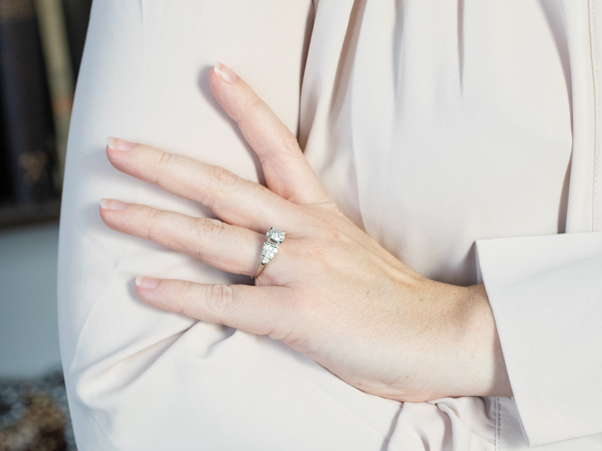 Stunning 1970's GIA Certified Diamond Engagement Ring