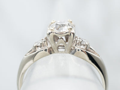 Retro Era European Cut Diamond Engagement Ring