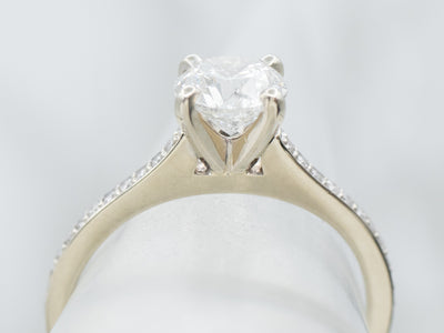 Large Diamond White Gold Engagement Ring