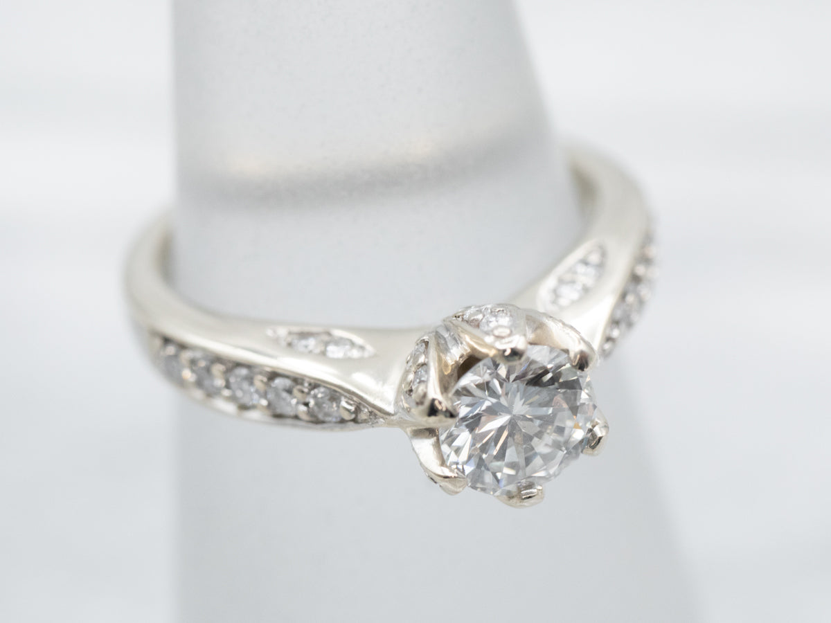 Modern Round Brilliant Diamond Engagement Ring