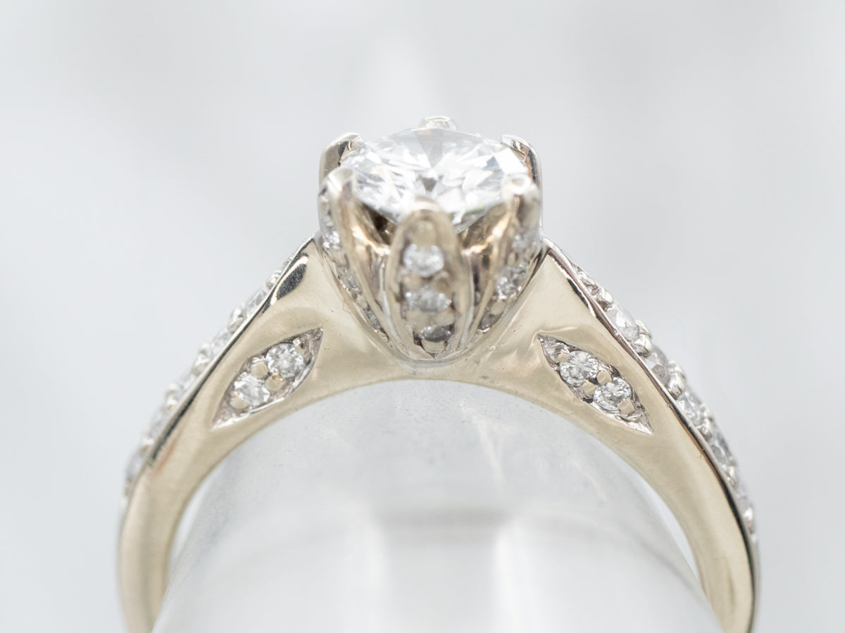 Modern Round Brilliant Diamond Engagement Ring