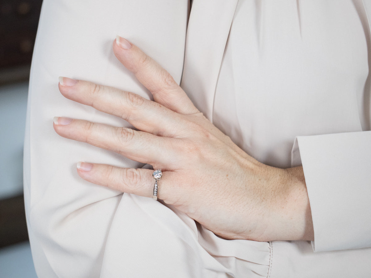 Modern Round Brilliant Diamond Engagement Ring