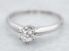Platinum Old Mine Cut Diamond Solitaire Engagement Ring
