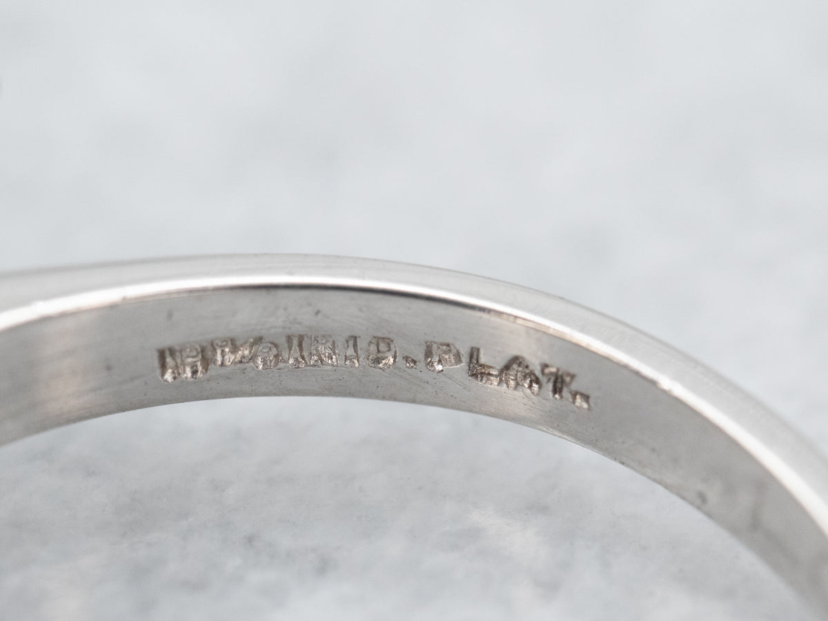 Anillo de compromiso con solitario de diamantes de talla Old Mine en platino