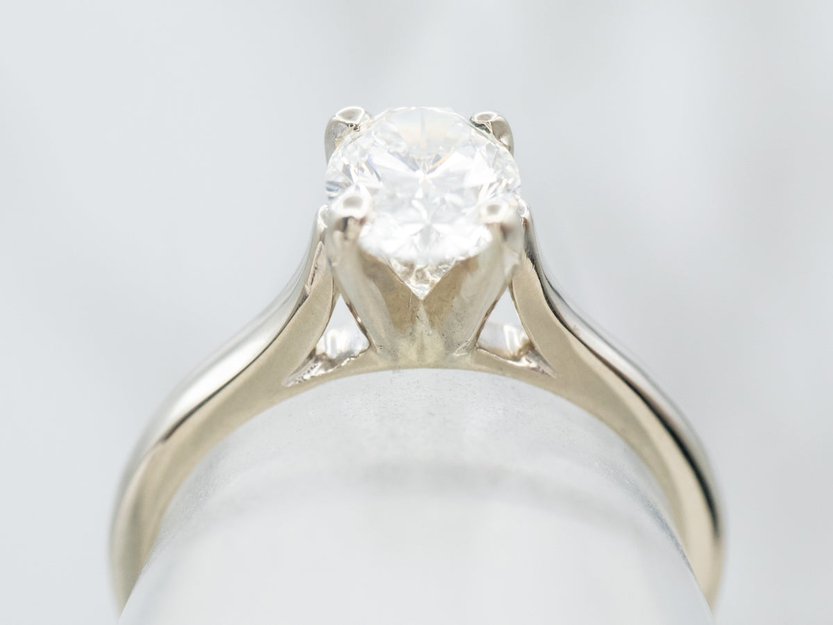 Oval-Cut Diamond Solitaire Engagement Ring