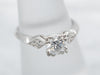 Retro Era Floral Diamond Engagement Ring