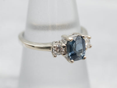 Sapphire and Diamond Engagement or Anniversary Ring