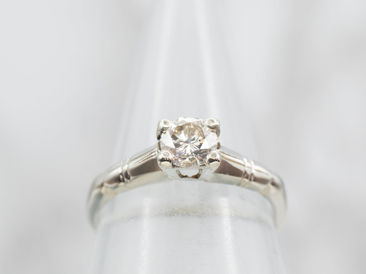 Anillo de compromiso con solitario de diamantes vintage