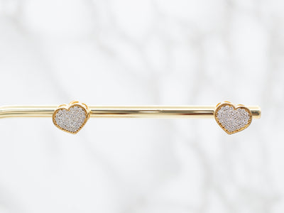 Sweet 18K-Gold Diamond Heart Earrings