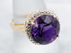 Two Tone Gold Amethyst Cocktail Ring