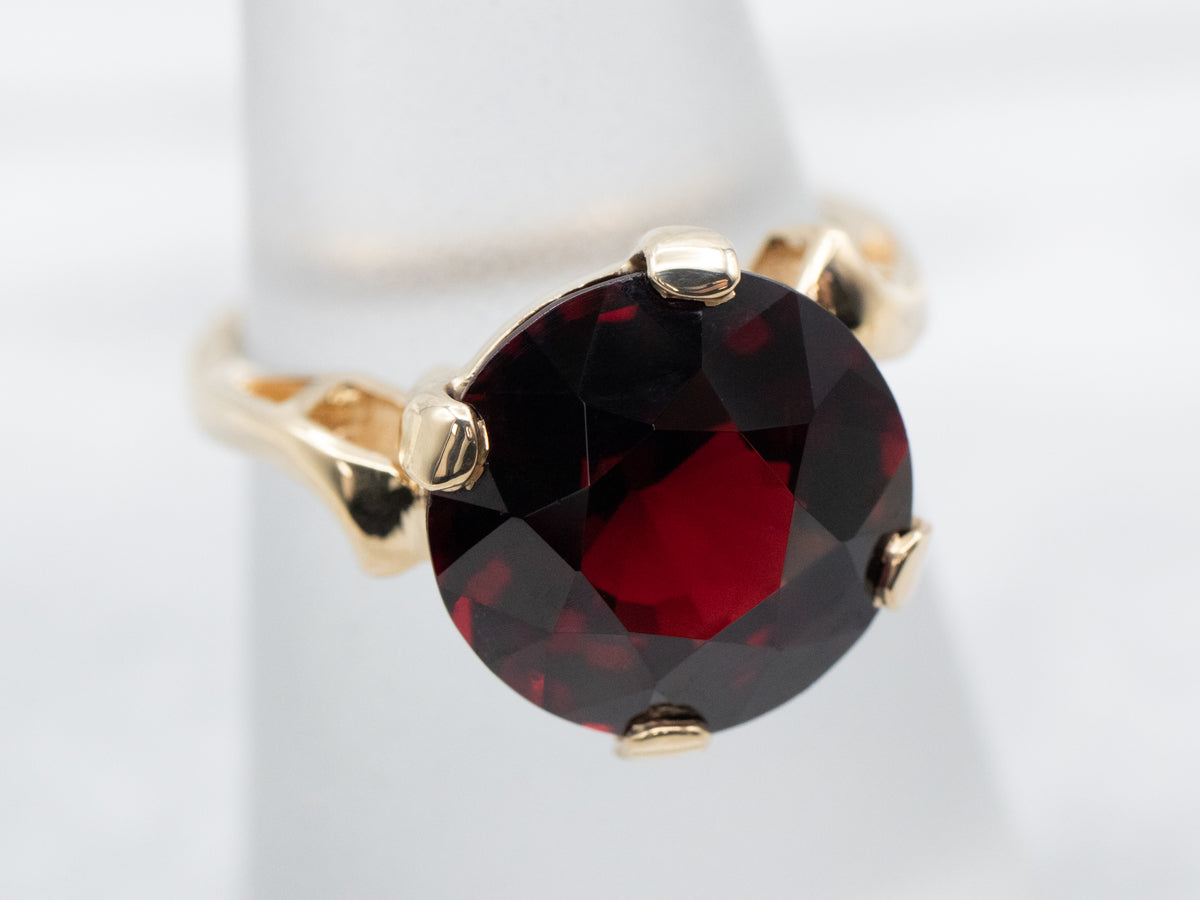 Vintage Gold Garnet Bypass Ring