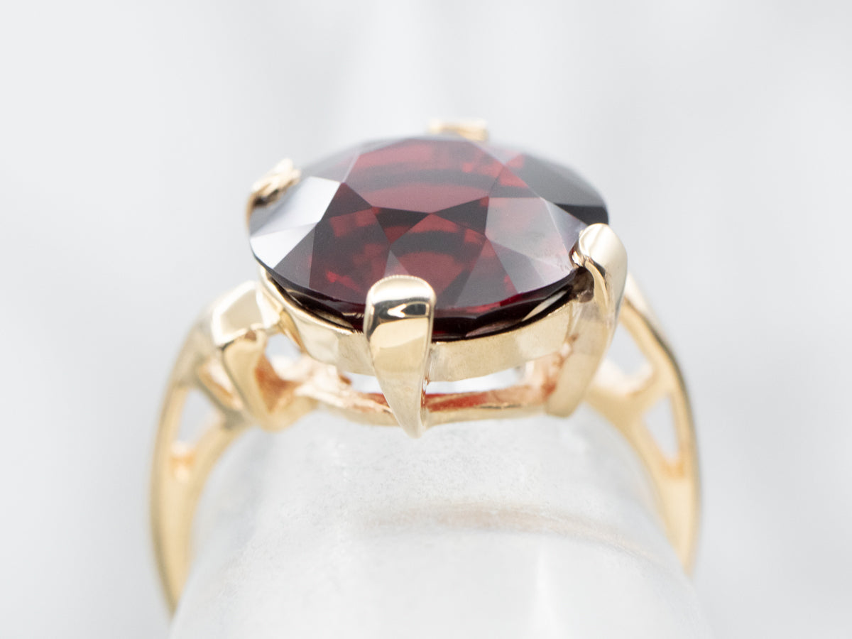 Vintage Gold Garnet Bypass Ring