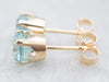 Gold Blue Zircon Stud Earrings
