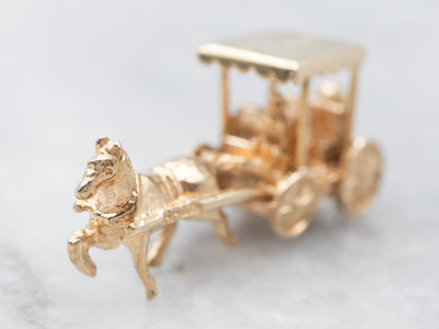Vintage Gold Bermuda Horse and Carriage Charm