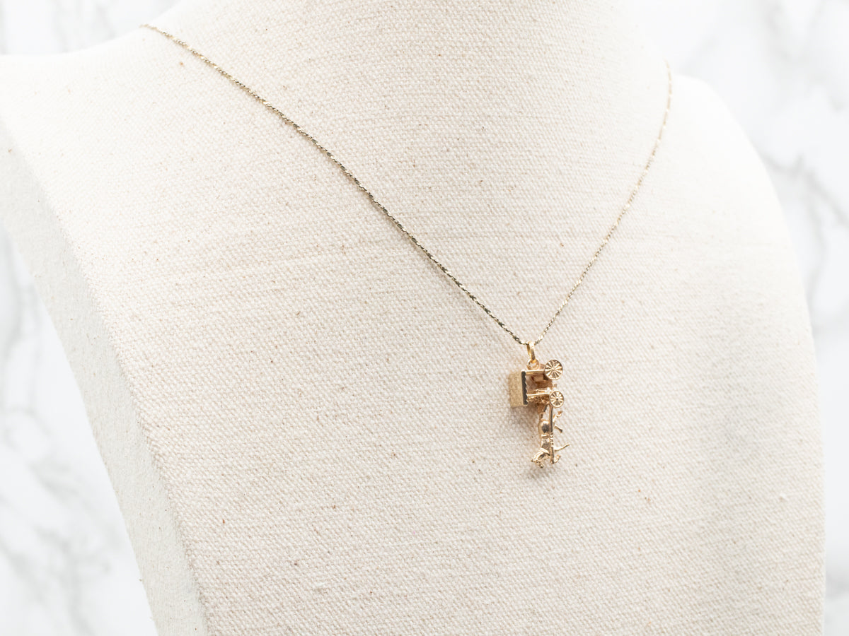 Vintage oro Bermudas caballo y carruaje encanto