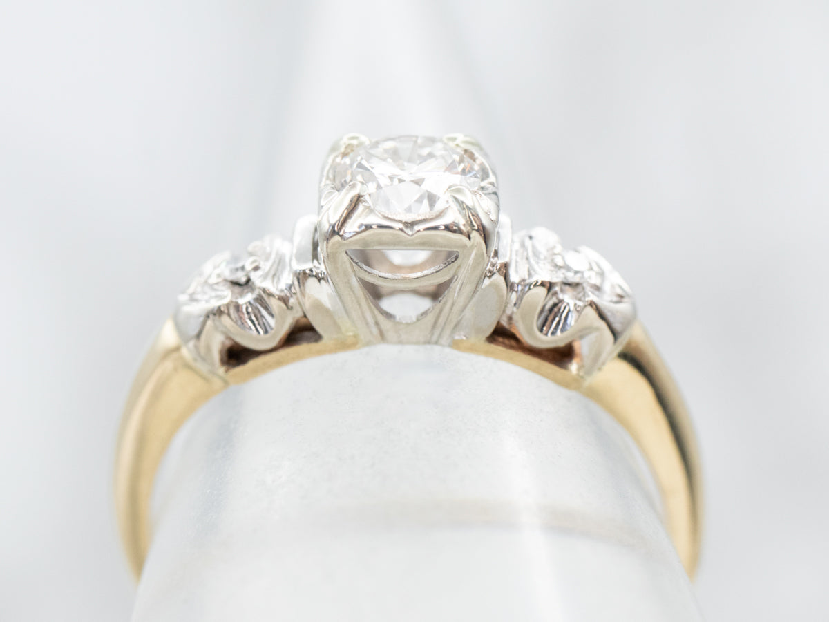 Vintage Three Stone Diamond Engagement Ring