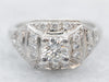 Modern Platinum Round Brilliant Diamond Halo Engagement Ring