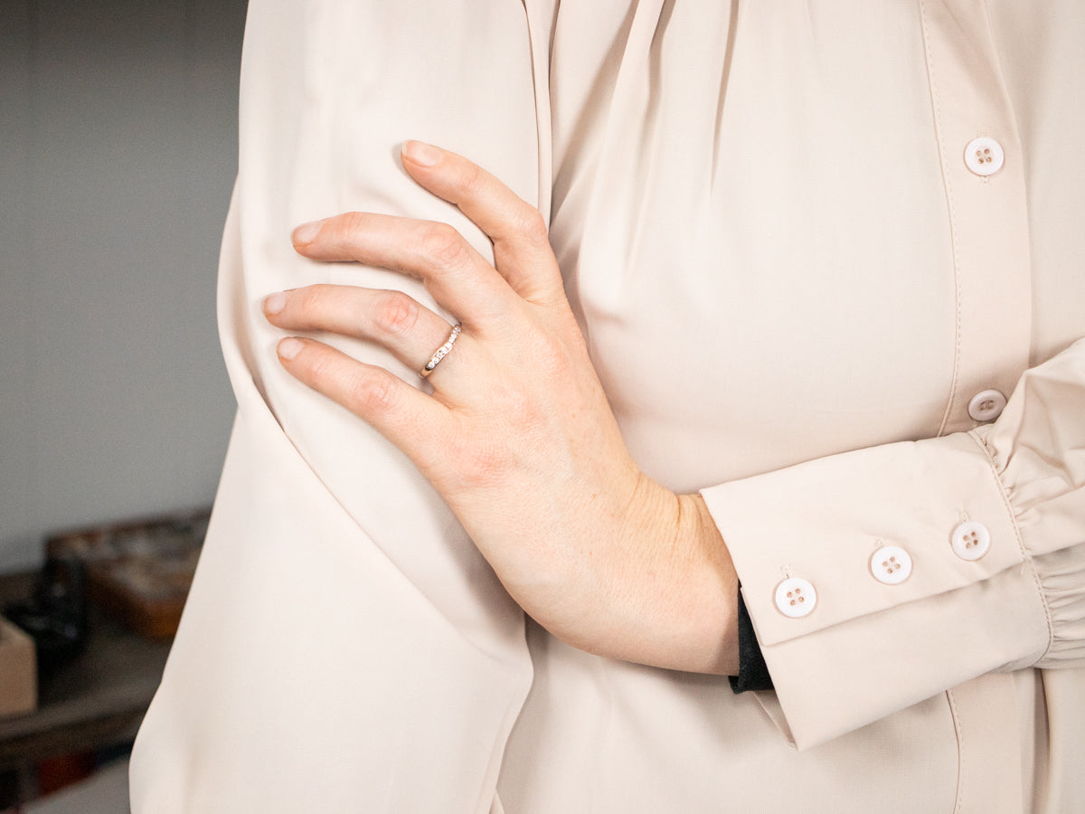 Curved Channel Set Diamond Band