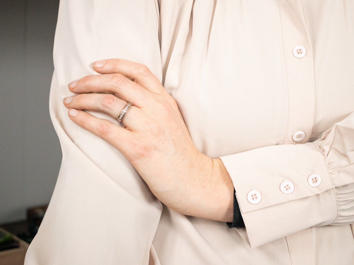 White Gold Channel Set Diamond Band