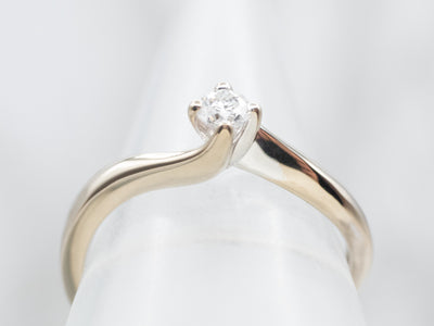 Diamond Solitaire Bypass Engagement Ring