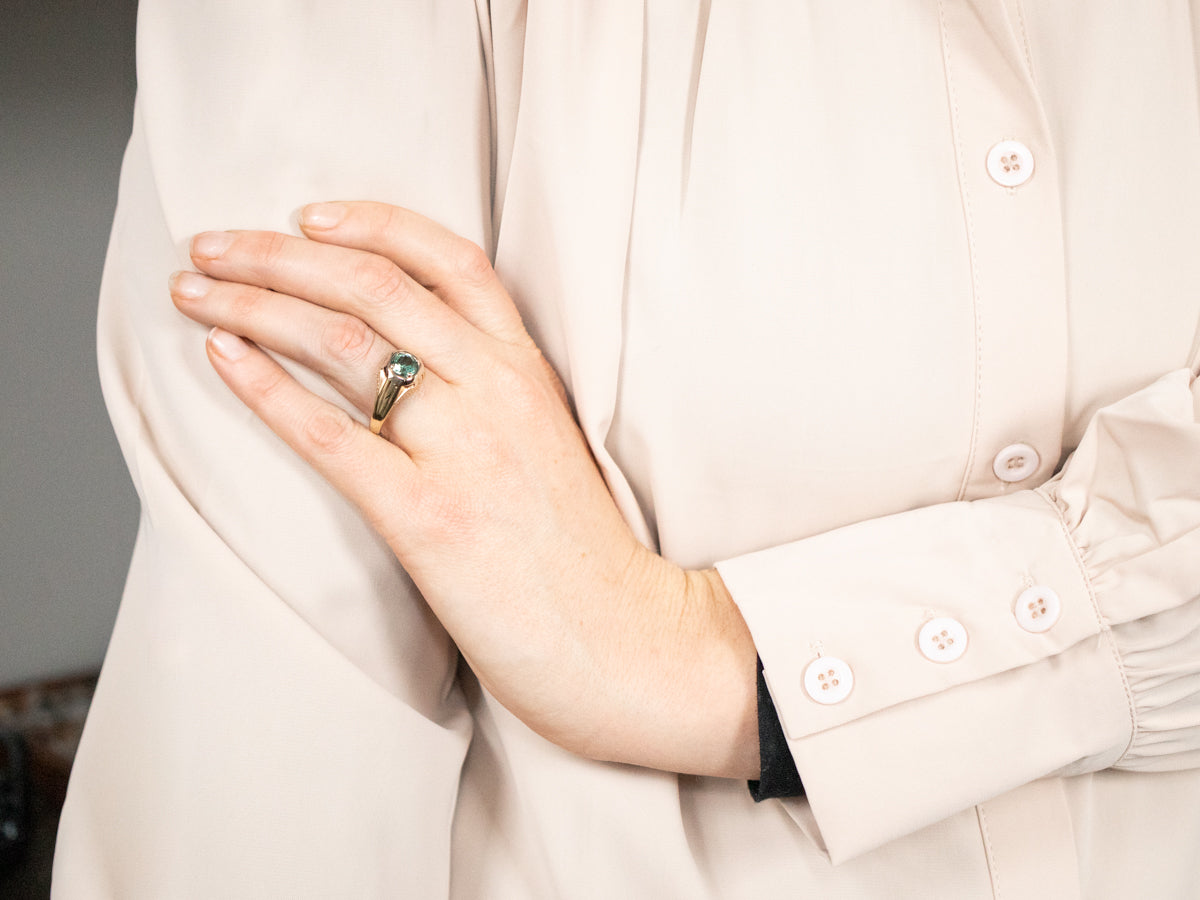 Men's Retro Tourmaline Ring