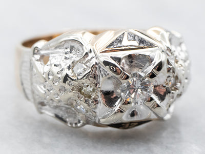 Vintage Diamond Masonic Ring