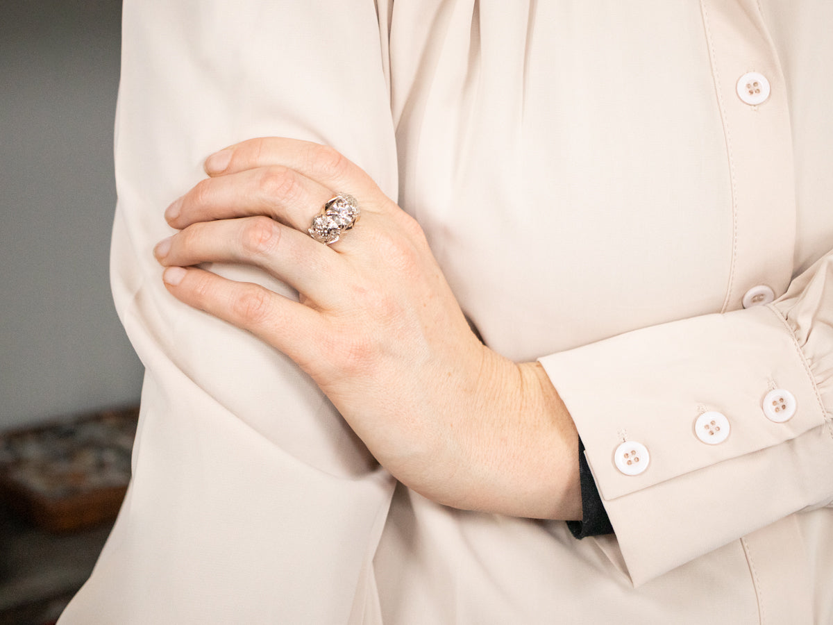 Vintage Diamond Masonic Ring