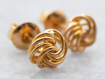 22-Karat Gold Lovers Knot Stud Earrings