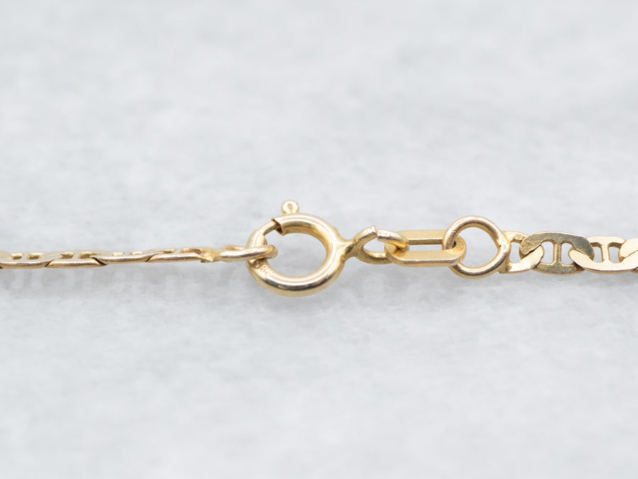Flat Gold Marine Chain Necklace