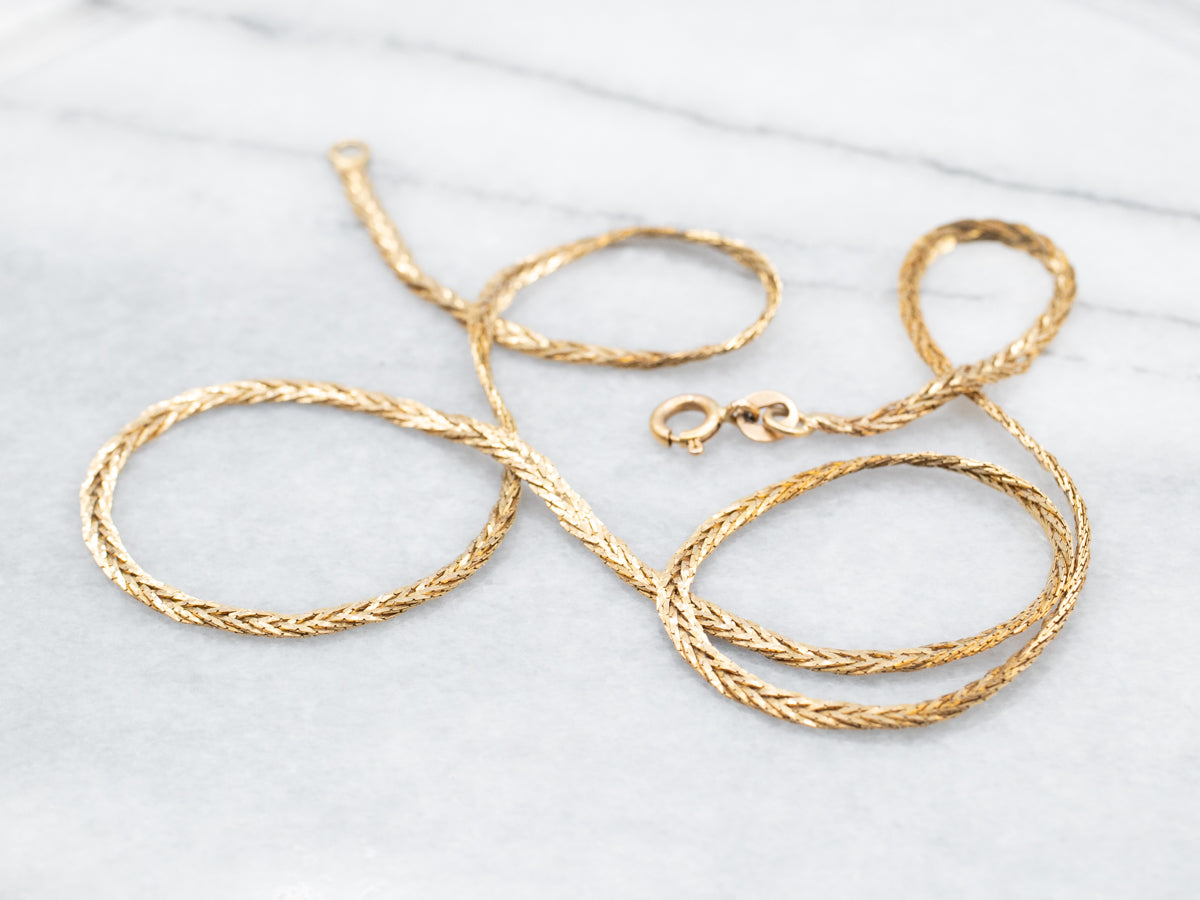Braided 14K Gold Chain Necklace