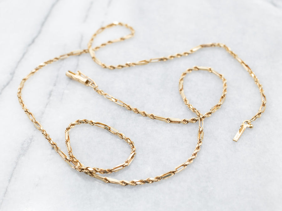 Fancy Gold Rope Chain Necklace