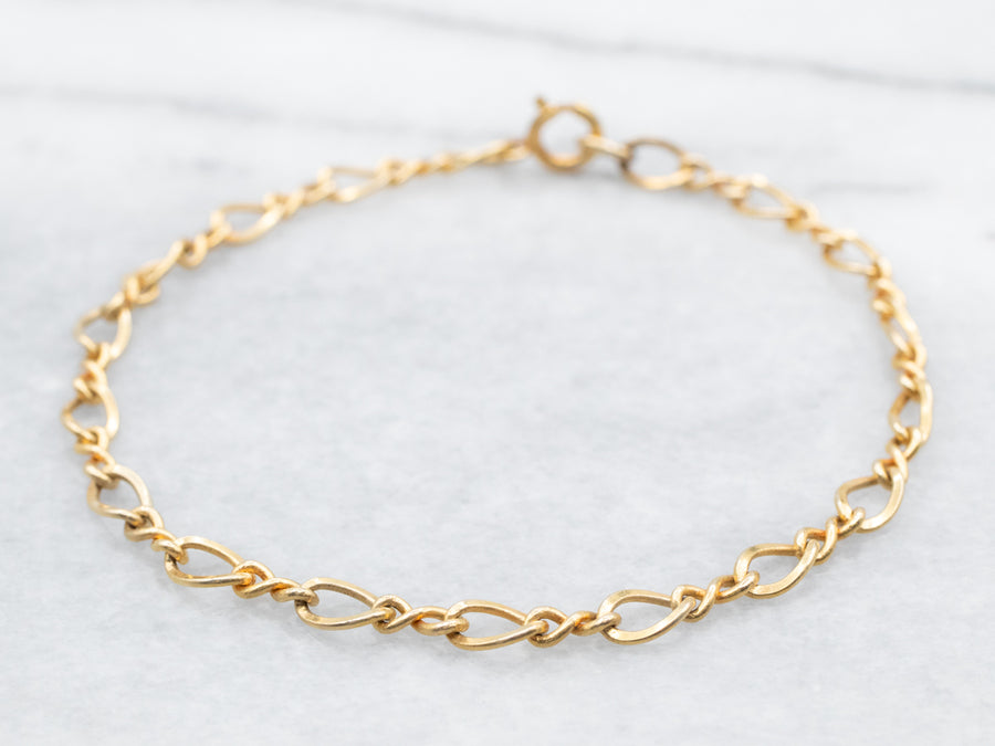 Fancy Gold Curb Link Chain Bracelet