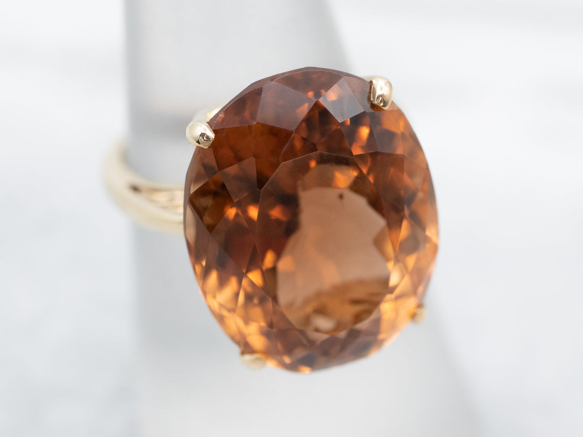 Stunning Peach Pink Tourmaline Cocktail Ring