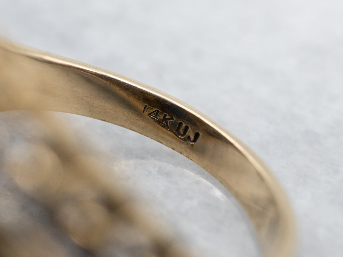 Vintage Gold Lapis Statement Ring