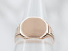Rose Gold Octagonal Signet Ring with Shoulder Detail