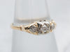 Exquisite Two-Tone Gold Old Mine Cut Diamond Engagement Ring
