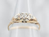 Exquisite Two-Tone Gold Old Mine Cut Diamond Engagement Ring