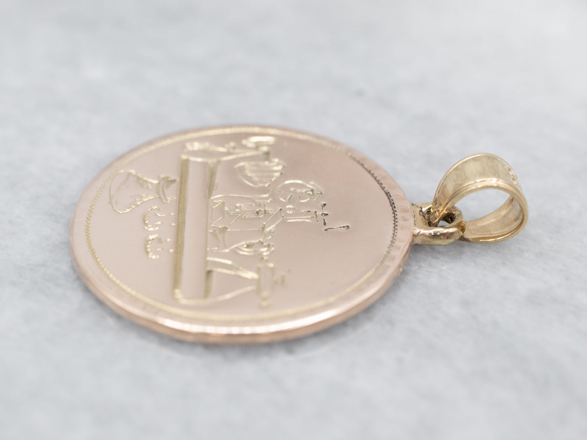 Gold "EFH" Telegram Machine Charm