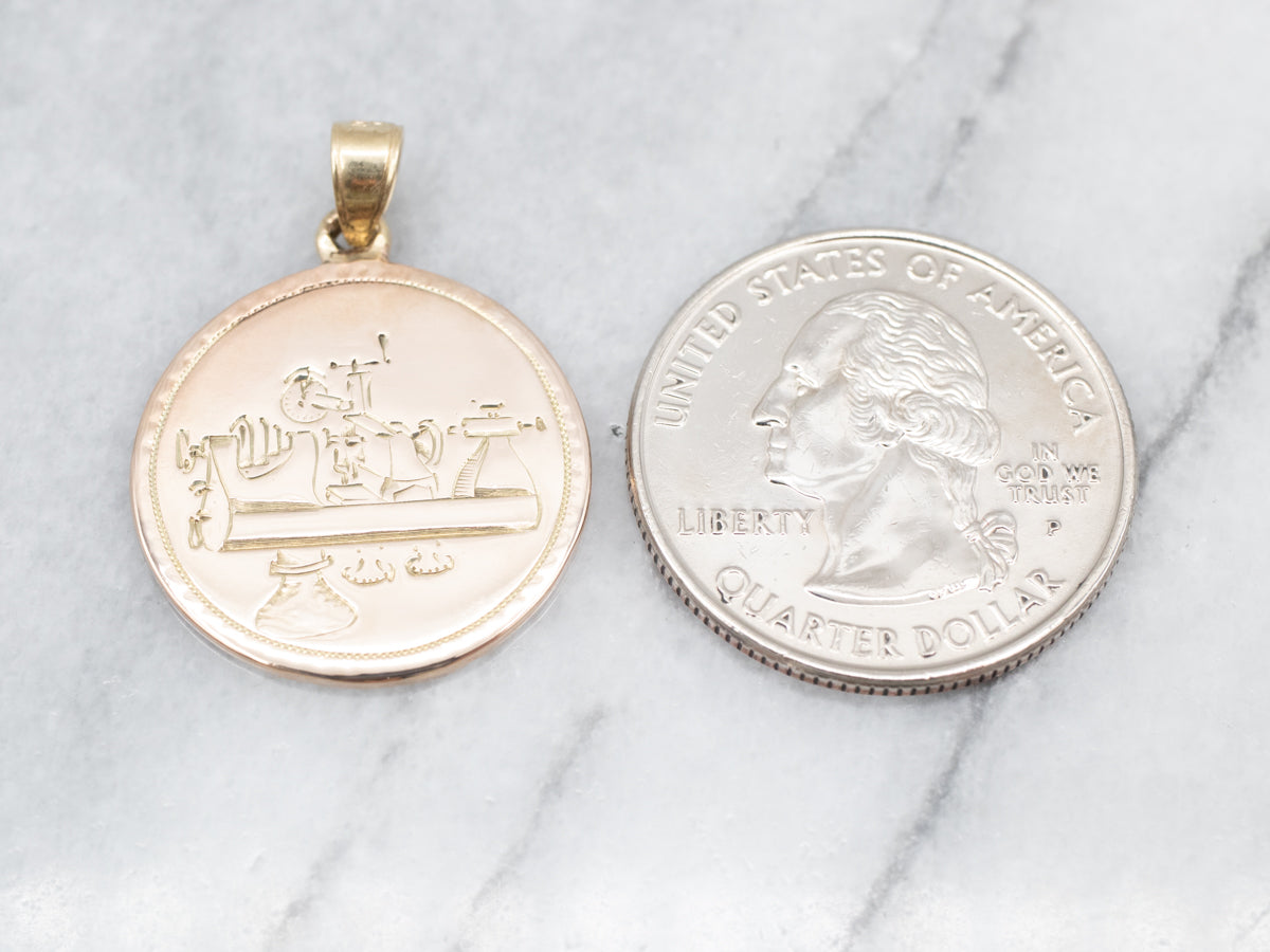 Gold "EFH" Telegram Machine Charm