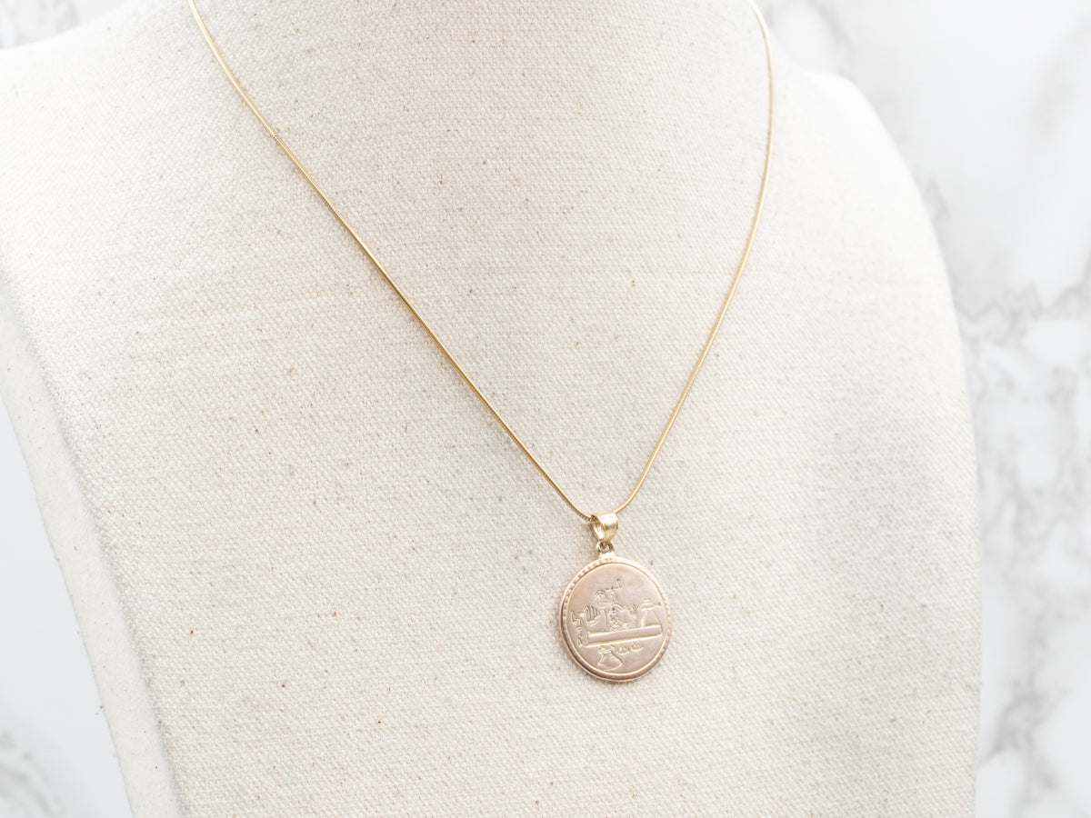 Gold "EFH" Telegram Machine Charm