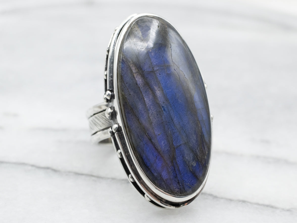 Sterling Silver Labradorite Cocktail Ring