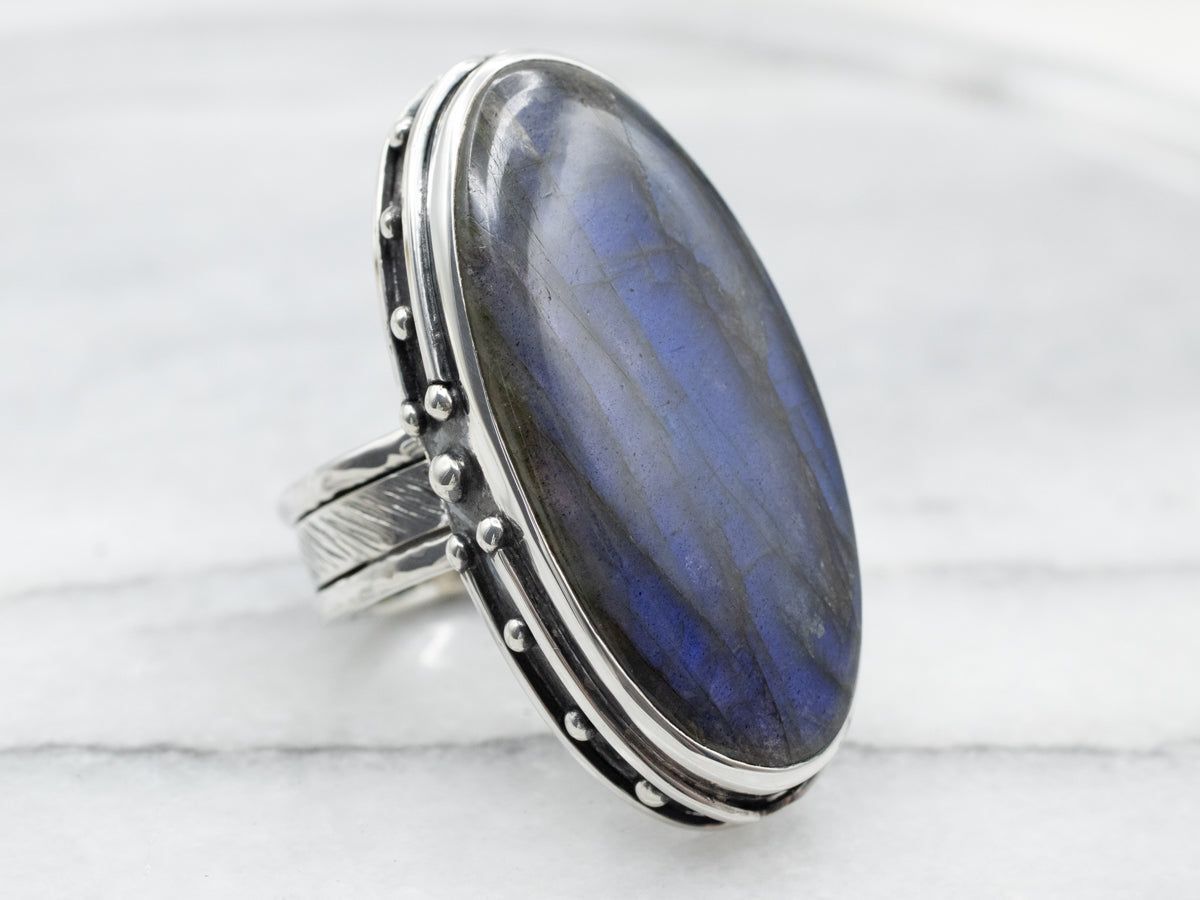 Sterling Silver Labradorite Cocktail Ring