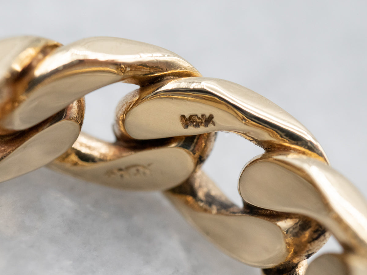 Bold 1980's Gold Curb Link Band