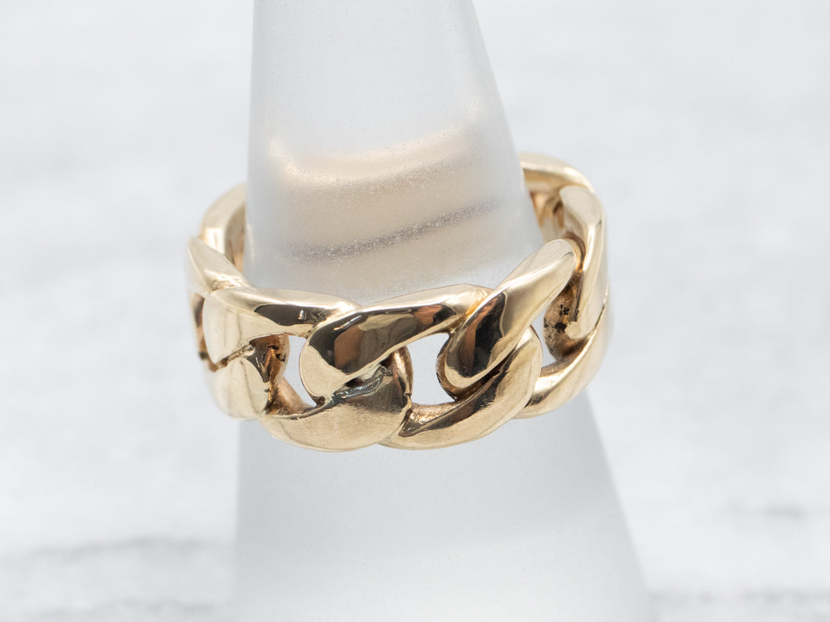 Bold 1980's Gold Curb Link Band